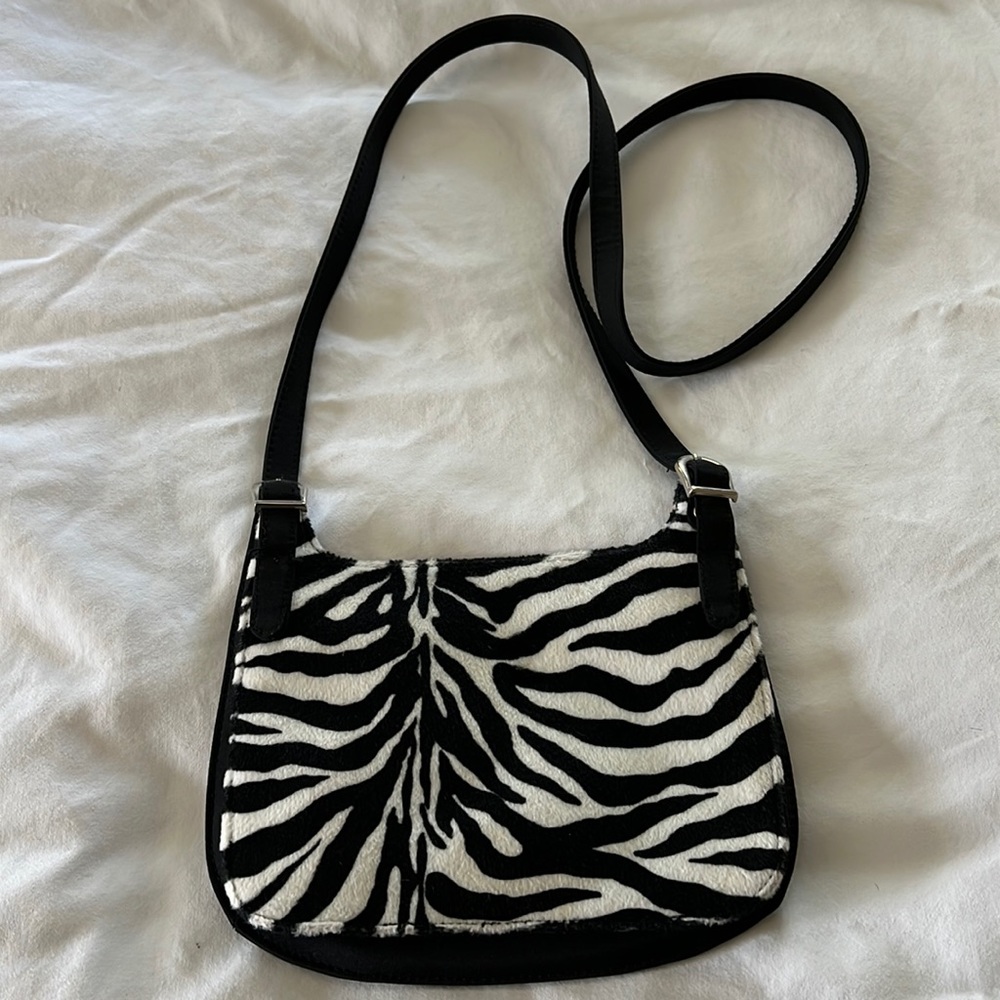 Zebra print shoulder bag